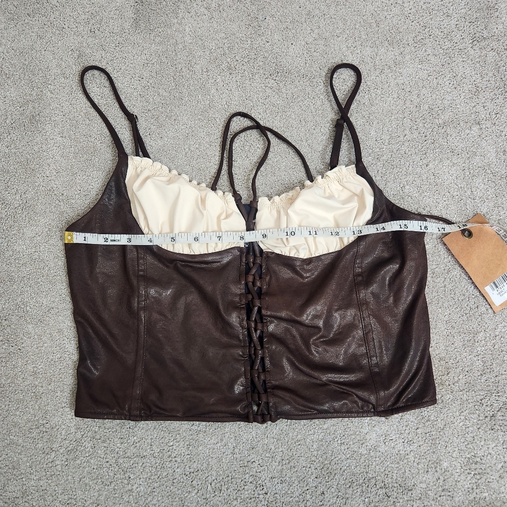 New Frankies Bikinis X Bella Hadid Ranch Corset Top Bikini Stretchy Size XL - Picture 8 of 13